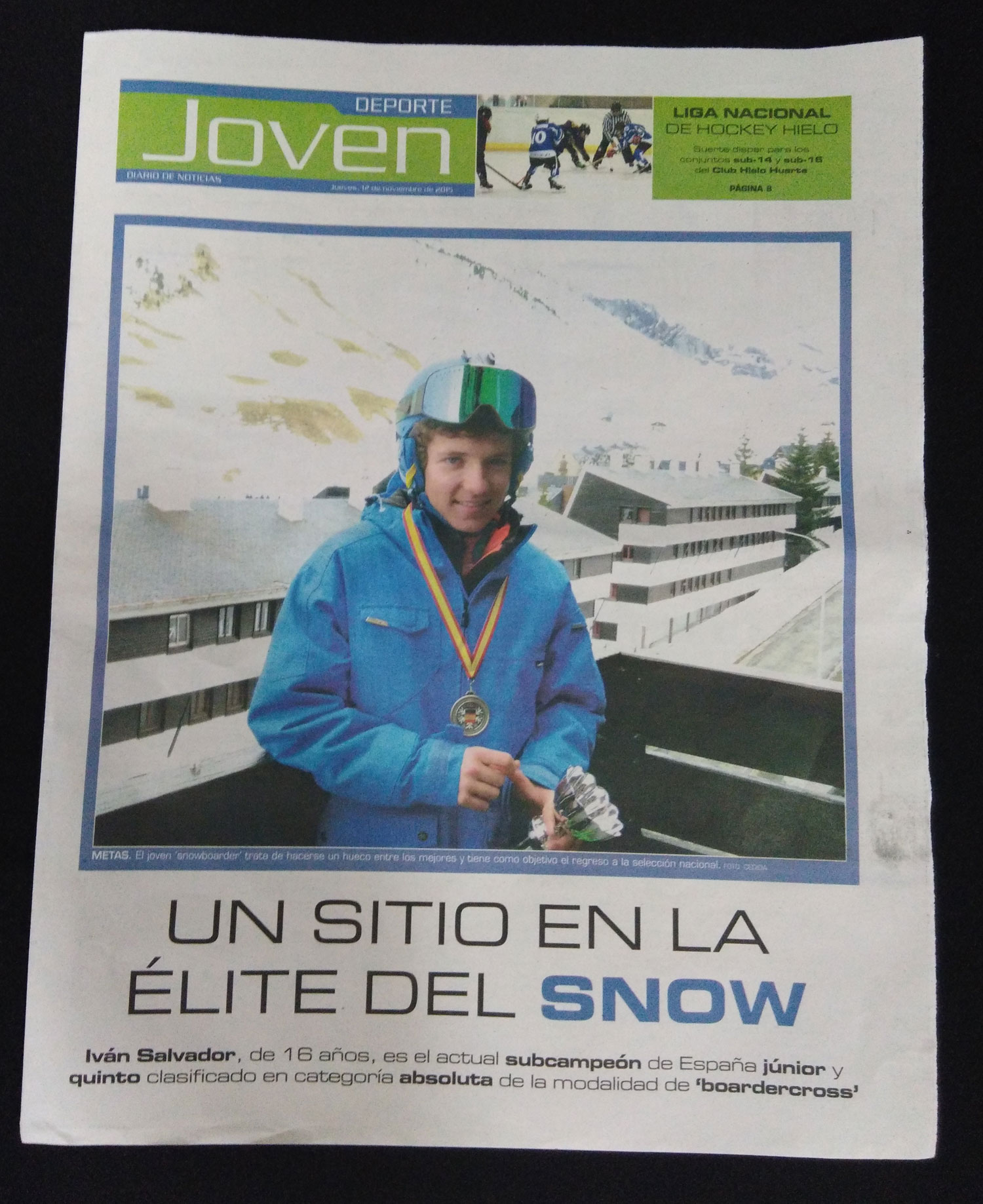 Noticias en el suplemento Deporte Joven del Diario de Noticias